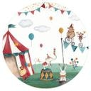 Sticker mural rond Oliver Robins - Le cirque en folie