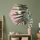 Hexagon Dibond Palmeblad foran lyserød væg - Böhmer