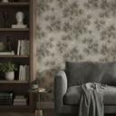 Papel pintado no tejido flores, hormigón naturaleza floral mate en gris 