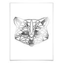 Plakat - Origami vaskebjørn - Sølveffekt