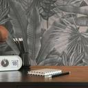 Elegante papel pintado de hojas en gris - Elegante papel pintado no tejido con follaje para interiores modernos