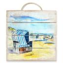 Cuadro de madera Bleichner - Playa de Sylt - 40x41,5 cm