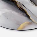 Billede Abstrakt komposition i guld og grå - Shelest - rund – print på aluminium (Alu-Dibond)