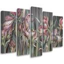 5 stykke lærredstryk, Iris blomster