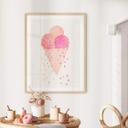 Póster Treechild - Tres bolas de helado en verano