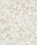 Non-woven tapet i hvid, beige bladmotiv bladlook blomstret natur 