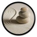 Póster Meditación y Bienestar | Piedra en la arena 2 - Redondo