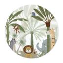 Póster para habitación infantil Lindos animales en la selva - Oliver Robins - Redondo