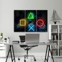 Canvas print 3 dele, knapper til controlleren