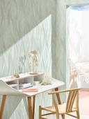Non-woven tapet i kunstnerisk bølgelook og grøn bølge