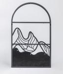 Wandregal Hängeregal Berglandschaft - Aus Holz und Metall - 34x56x12 cm
