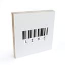 Billede af træ til at sætte op - Stregkode Live - 15x15 cm