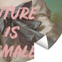 Fototapet med ordsproget The future is female - Grace Digital Art - Round - vliesetapet/selvklæbende