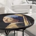 Plateau de table en verre - Vermeer - La fille à la perle - Rond
