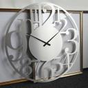 XXL Wanduhr Alu-Dibond-Silbereffekt - Modern - Ø 70 cm