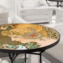 Plateau de table en verre - Mucha - La plume - Rond