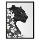 Póster Pantera negra con flores blancas - Korenkova