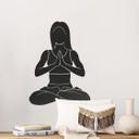 Wallsticker yoga lotus silhuet ensfarvet