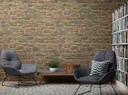 tapet stenvæg orange rød - non-woven tapet industrielle Livingwalls - mat og glat