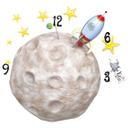 Muursticker met Klok Agullo - Maan Missie