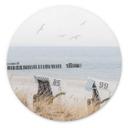 Tableau sur alu-Dibond rond La magie de la côte le long de dunes sauvages
