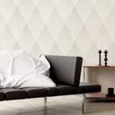 Papel pintado tejido-no tejido Livingwalls Papel pintado geométrico New Walls 50's Glam gris, metalizado, blanco