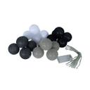 Cotton Ball Lights LED-Lichterkette schwarz grau 20-teilig