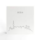 Billede af træ til at sætte op - Skyline Berlin Outline - 15x15 cm