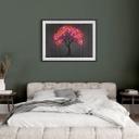 Póster con aspecto de neón | Árbol con corazones rojos - Mielu