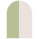 Wallsticker set of 2 half arches - pistachio and beige