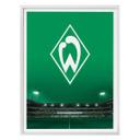 Póster Logotipo del Werder Bremen con tribuna