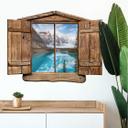 3D Wallsticker - Colombo - Trævindue - Banff National Park i Canada