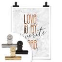 Póster con aspecto de cobre - El amor es mi verbo favorito