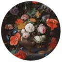 Muursticker Mignon - Stilleven met Bloemen - rond