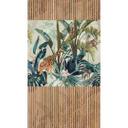 Jungle tapet med træpaneler - non-woven tapet tropisk design - stue tapet