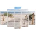 Lærred print 5 styk, strand hav