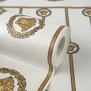 Versace Papier peint intissé I Love Baroque Bordure de socle Medusa Blanc Or luxueux