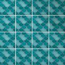 Azulejos Adhesivos escamas de pez - turquesa - lote de 12