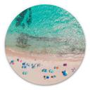 Tableau sur alu-Dibond rond Sisi & Seb - Sur la plage