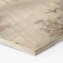 Houten Wanddecoratie bos bij het meer in beige mist - Ms Tiff