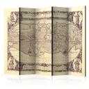 Skærm til rumopdeling - Verdenskort - Nova Universi Orbis Description, 5-delt - 225x172 cm