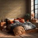 Ikke-vævet tapet Tamika Raw Heritage stenlook brun beige - murstenslook gipslook gul metallic