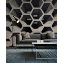 foto tapet Designwalls i grå og sort non-woven tapet HoneycombStructure beton look