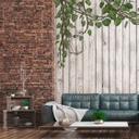 Wood&leaves tapet i brun og hvid - non-woven Designwalls 2 - 2,55 x 3,5 m