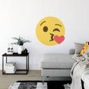 Muursticker Emoji Throwing a kiss