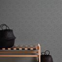 Papel pintado con motivo gráfico ondulado negro plateado - papel pintado no tejido efecto metalizado