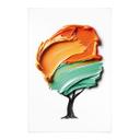 Póster de tela árbol con corona 3D naranja y verde - Mielu
