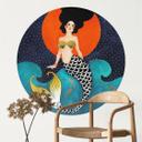 Vinilo decorativo Sirena a la luz de la luna roja - Hülya - Redondo