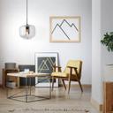 Pendelleuchte Keno, grau, 185 x 24,8 cm, Glas Pendellampe