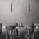Papel pintado no tejido con rayas curvas brillantes Muestra gris